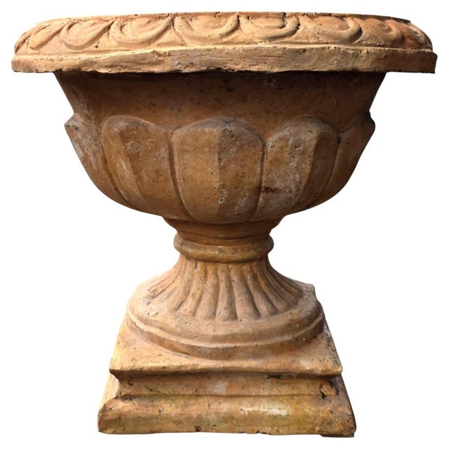 Antique Bolognese Terracotta Chalice Vases, Set of 2 For Sale - Image 4 of 7
