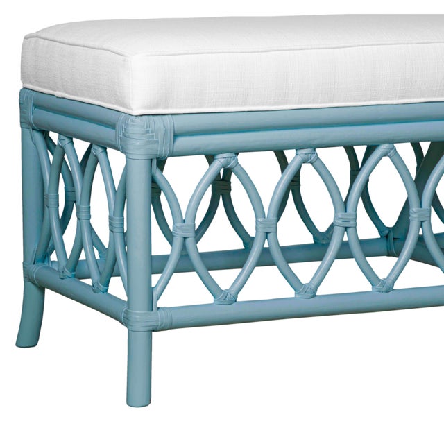 Lillian Bench - Pool Blue For Sale In West Palm - Image 6 of 8