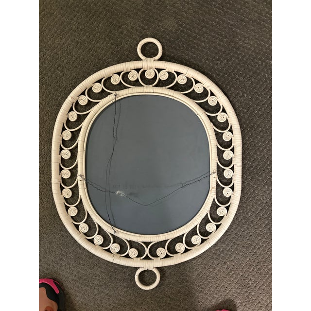 Boho Chic Wicker Peacock Style Boho Mirror For Sale - Image 3 of 8
