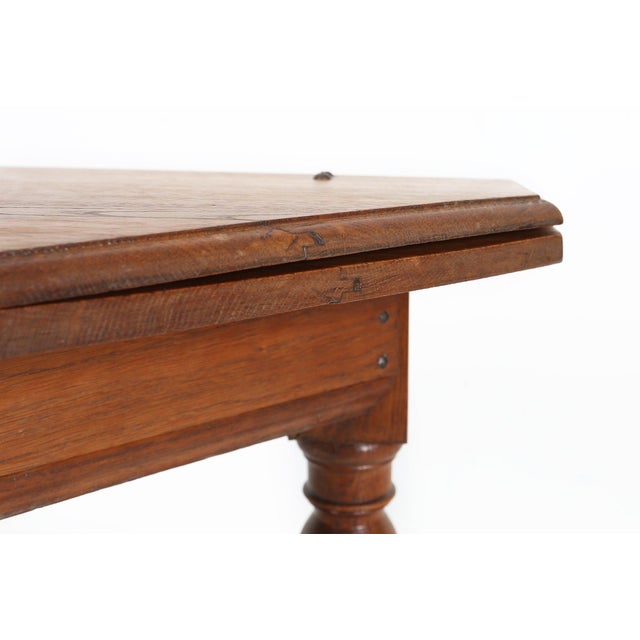 Wood Antique French Octangular Folding Table in Oak, 1850 For Sale - Image 7 of 14