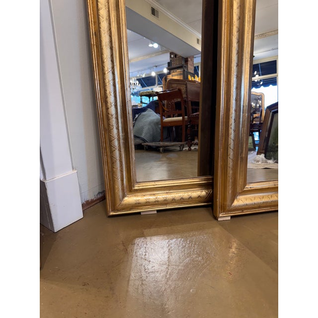 This is a gorgeous MATCHING PAIR of Louis Philippe mirrors! This match set of mirrors features a beautiful hand carved...