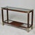 Italian Mid-Century Walnut & Brass Console Table With Glass Top For Sale - Image 11 of 13