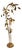 Floral Brass Floor Lamp attributed to Tommaso Barbi for Bottega Gadda, 1970s For Sale