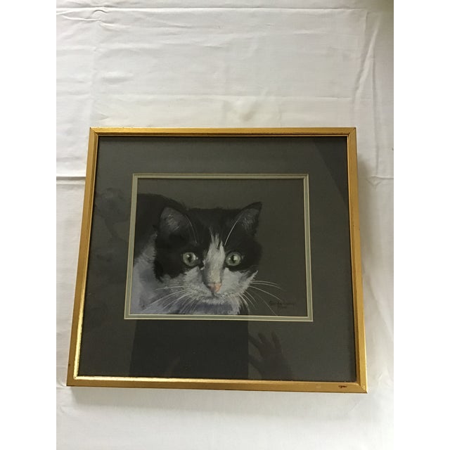 1960s Vintage Framed Cat Pastel Portrait Drawings A Pair Chairish