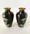 Chinese Small Bookend Matched Pair of Chinese Cloisonné Vases With Chrysanthemum Flowers For Sale - Image 3 of 8
