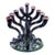 Studio Art Glass Menorah Candleholder For Sale