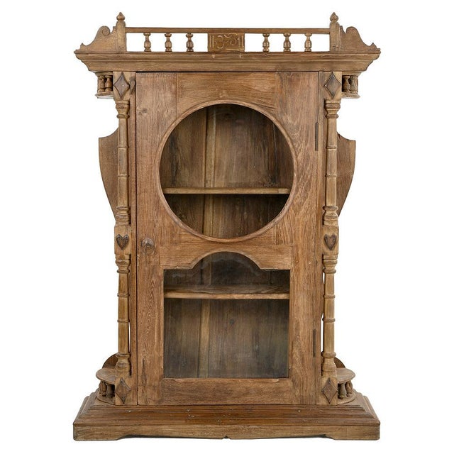 Carved Wooden Wall Display Case For Sale - Image 6 of 6