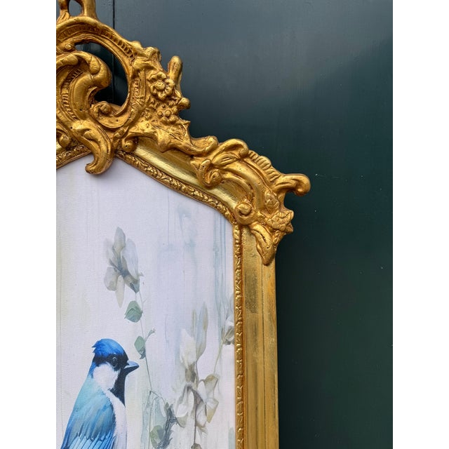 French 1970 French Louis XVI Gold Beech Bird Textile Art - 1 Pc For Sale - Image 3 of 12