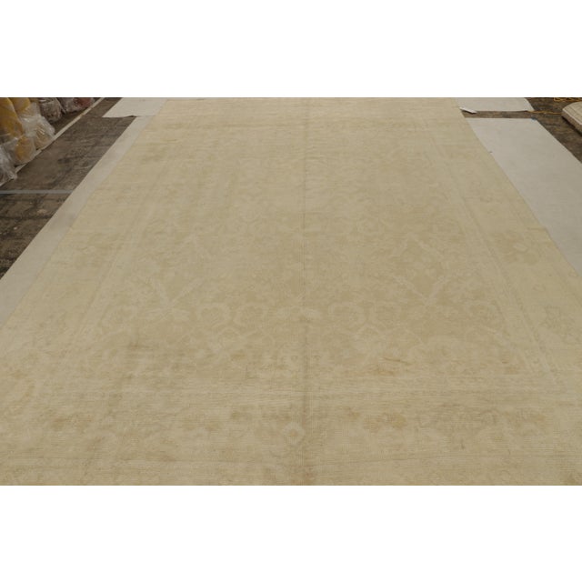 Traditional Antique Oushak Rug in Gold and Beige, With Floral Patterns, From Rug & Kilim For Sale - Image 3 of 8