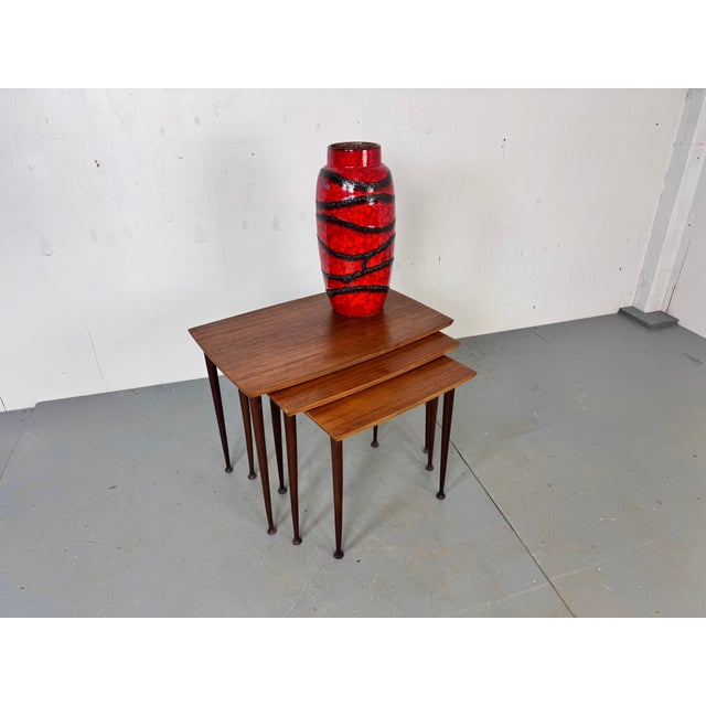 1950s Mid-Century Danish Teak Nesting Tables, Set of 3 For Sale - Image 5 of 7