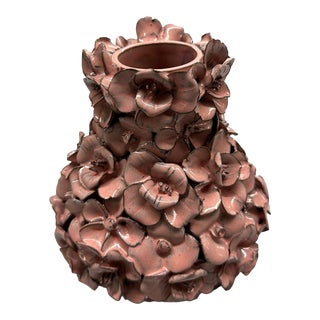 Handmade Flower Ceramic Vase Small Pink For Sale