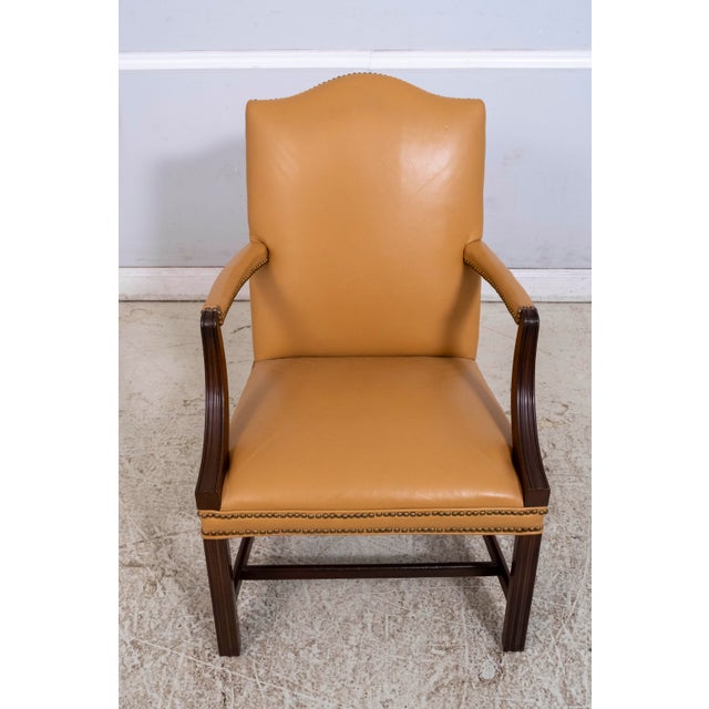 Age: Approx: 40 Years Old Details: Mahogany High Quality Construction Nice Tooled Leather 18 C. Design Chippendale Style...