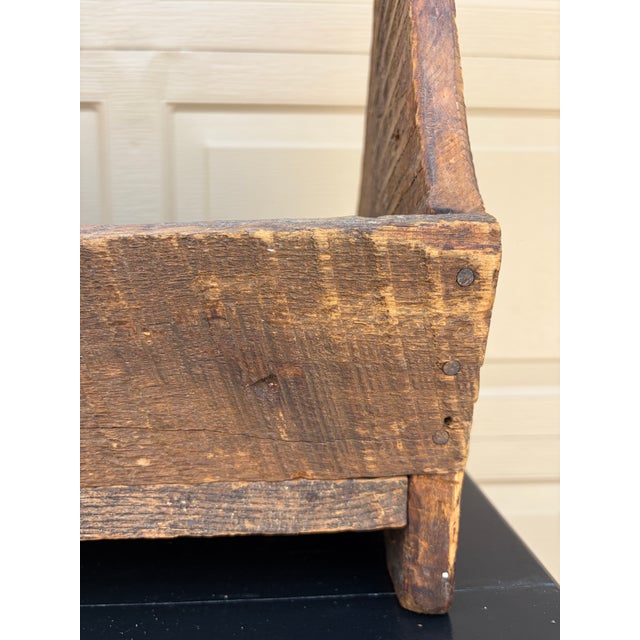 19th Century Hand Hewn Pine Garden Trug With Original Patina For Sale - Image 11 of 16