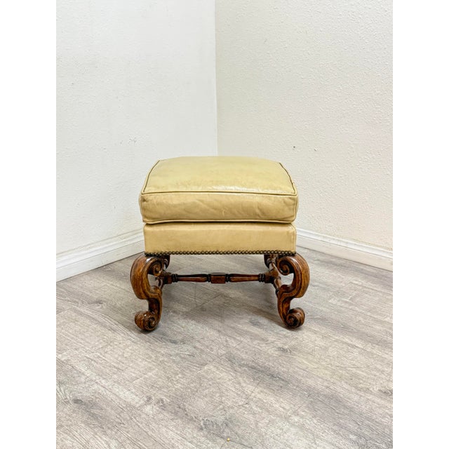 Wingback Leather Chair With Ottoman For Sale - Image 4 of 12