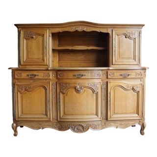 Antique French Oak China Hutch For Sale