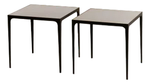 Large 'Esquisse' Wrought Iron and Parchment Side Tables by Design Frères - a Pair