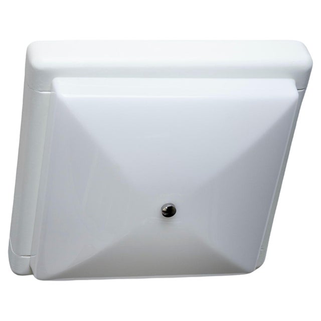 Flush Mount with White Wooden Frame, Italy, 1960s For Sale