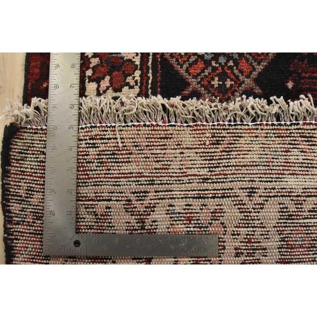 Hamedan Runner 3’6” X 8’10” Blue Wool Semi-Antique Tribal Hand-Knotted Rug For Sale - Image 14 of 14