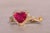2000 - 2009 The Lovers Leap: Heart Shaped Natural Ruby and Diamond Ring in Yellow Gold For Sale - Image 5 of 11