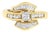 14K Yellow Gold 1.0 Cttw Princess Diamond Geometric Cocktail Ring For Sale