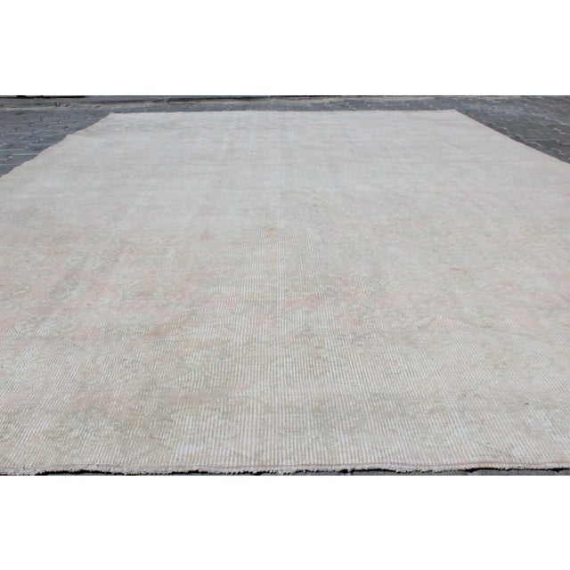 Contemporary Distressed Oushak Rug - 86"x 135" For Sale - Image 3 of 13