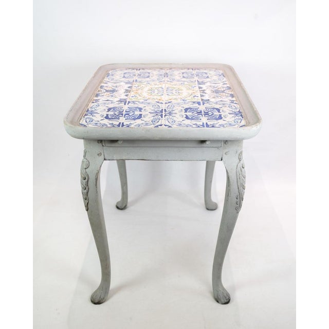 Rococo Grey Painted Tiled Table, 1780s For Sale - Image 4 of 13