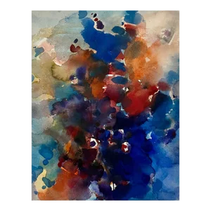 Pawel Kontny, Modernist Abstract Expressionist Watercolor Painting Bauhaus Weimar Artist