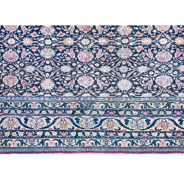 1900 - 1909 Early 20th Century Persian Lavar Kirman Rug For Sale - Image 5 of 14