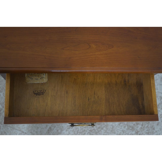 1970s Pair Stickley Cherry 1 Drawer Nightstands For Sale - Image 5 of 18