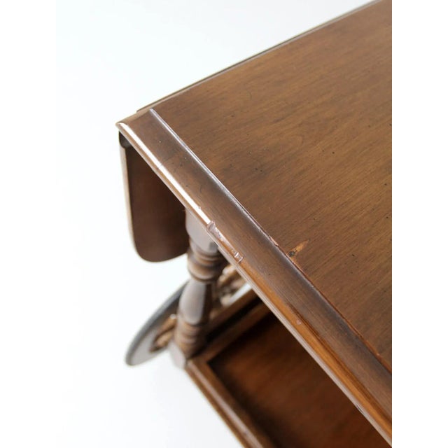 Mid Century Kling Colonial Drop Leaf Tea or Bar Cart For Sale - Image 6 of 13