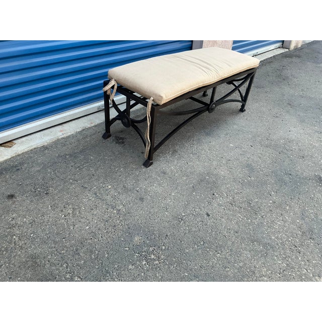 Beige Kreiss Mykonos Patio Bench For Sale - Image 8 of 9
