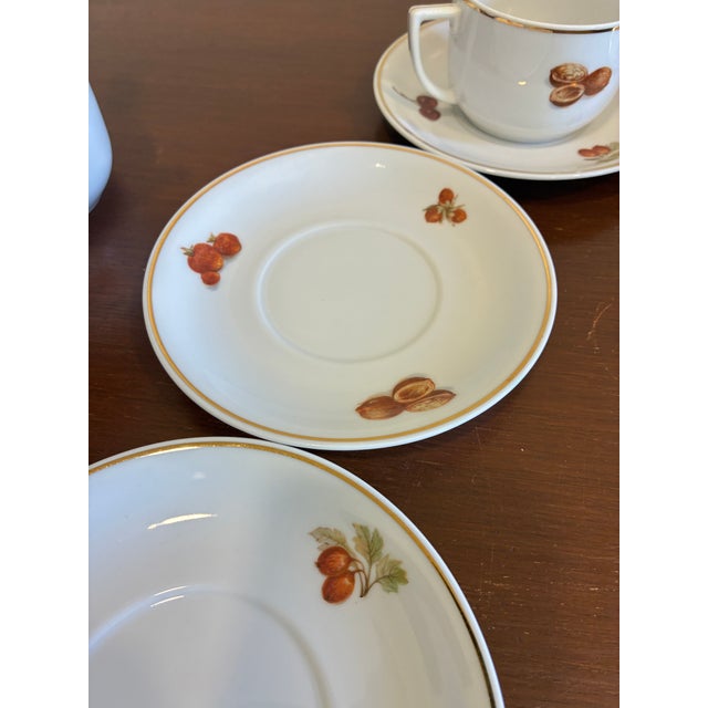 Mid 20th Century Seltmann Weiden Bavaria West Germany Fruit Tea Cups & Saucers - Set of 6 For Sale - Image 10 of 15