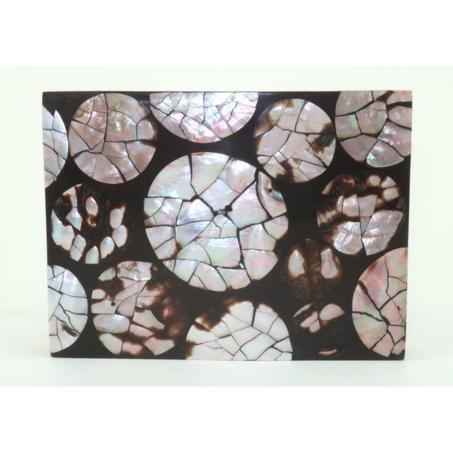 Black R & Y Augousti France Abalone Inlaid Ebonized Wood Box For Sale - Image 8 of 12