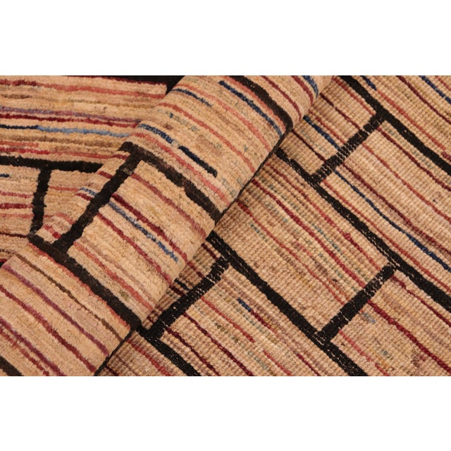 Beige Boho Chic Gabbeh Black/Beige Wool Rug - 5'10'' X 9'2'' For Sale - Image 8 of 10