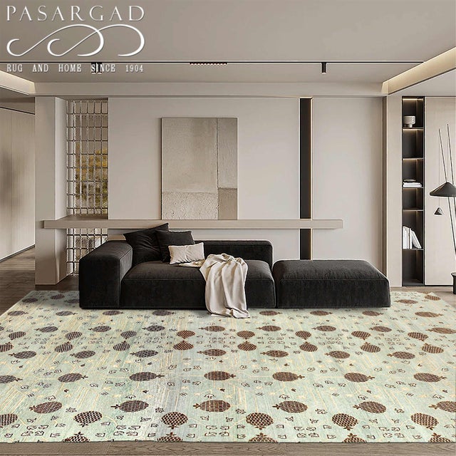 Pasargad DC Light Blue Fine Handmade Khotan Rug For Sale - Image 4 of 4