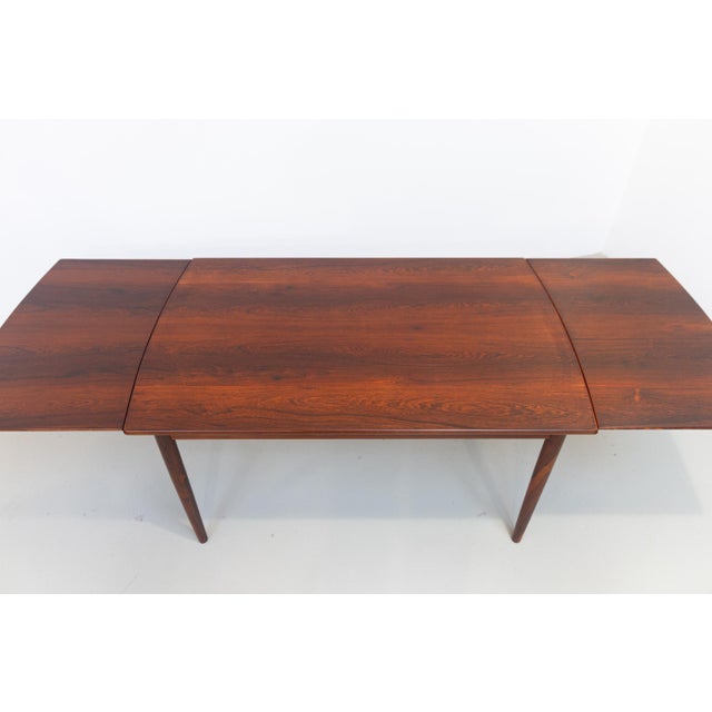 Brown Danish Modern Extendable Rosewood Dining Table, 1960s For Sale - Image 8 of 18