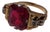 Amtique 18kt Gold Ring with Garnet and Precious Stones, 1890s For Sale