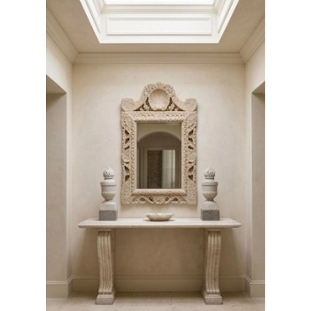 Stone A Pair of Vintage Neoclassical Carved White Marble Flame Finials on Granite Bases For Sale - Image 7 of 12