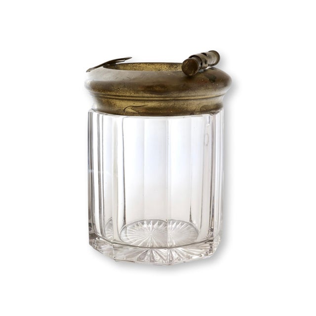 French French Glass Cigar Humidor with Ashtray Lid and Cutter For Sale - Image 3 of 5