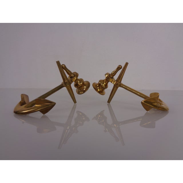 Maritime Anchor Candlesticks in Brass, Germany, 1960s, Set of 2 For Sale - Image 12 of 18