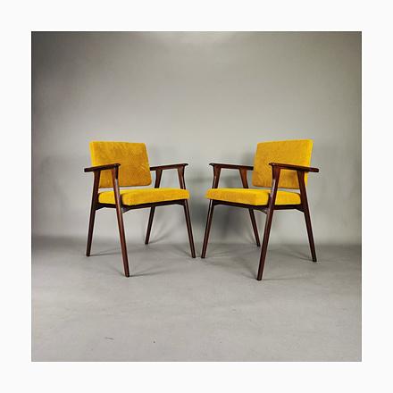 Armchairs in Rosewood and Yellow Velvet by Franco Albini for Poggi, Set of 2 For Sale - Image 14 of 14