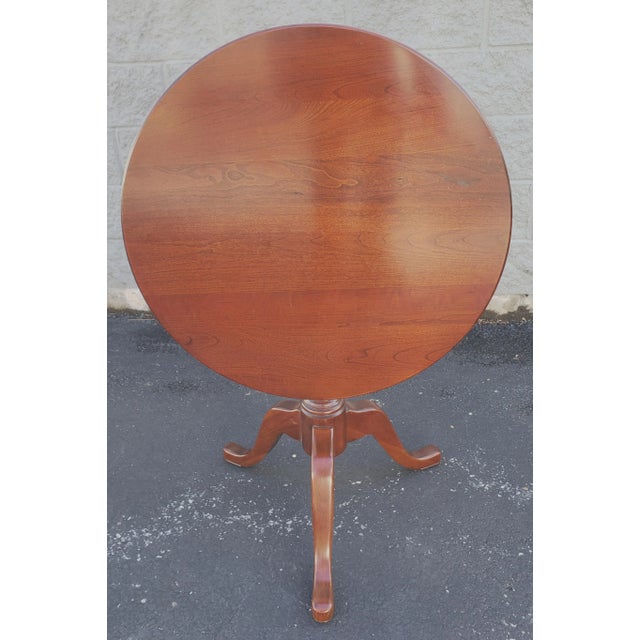 Pennsylvania House Solid Cherry Tilt-Top Round Center Table For Sale In Washington DC - Image 6 of 8
