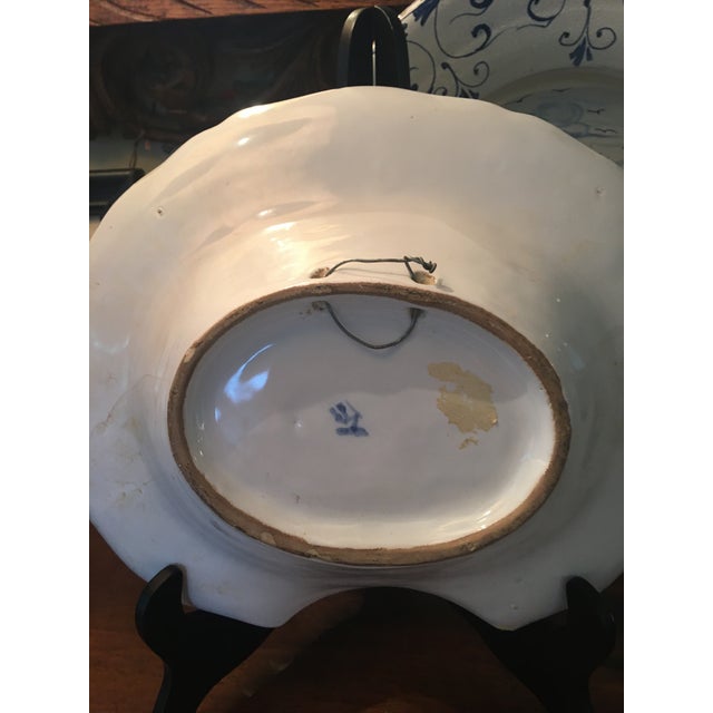 19th C French Malicorne Faience Serving/Barber Bowl by Emile Tessier For Sale In Charlotte - Image 6 of 11