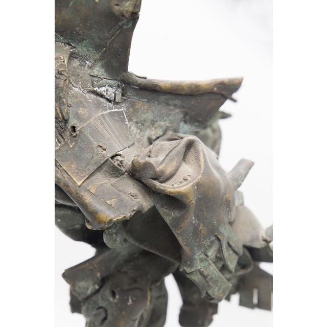 Brutalist Brutalist Bronze Mythological Bird Sculpture in Travertine, 1950s For Sale - Image 3 of 14