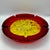 This piece is so stunning with mold blown glass textured in relief and bright amberina colors of red to the outside and...