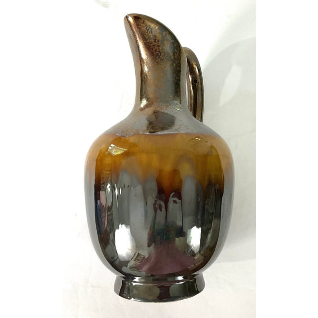 Ceramic Textured ,Glazed Ceramic Pitcher , Likely From Vallauris,France For Sale - Image 7 of 9