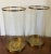 Metal Large Ralph Lauren Brass and Glass Hurricane Pillar Candle Shades - a Pair For Sale - Image 7 of 12