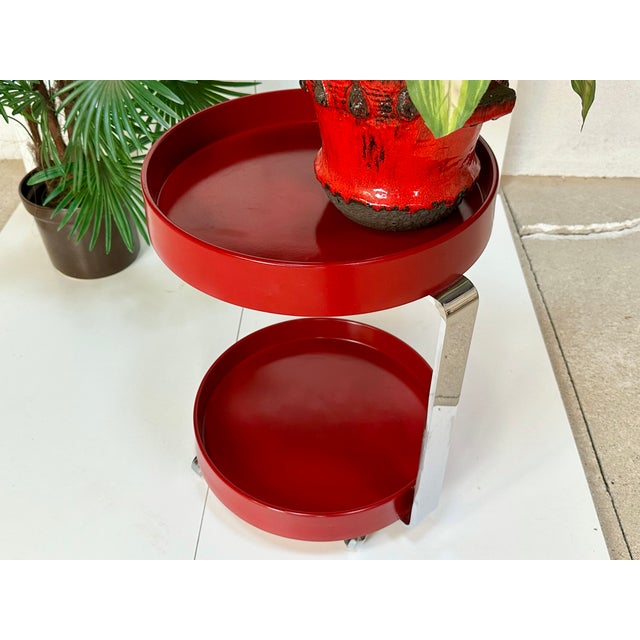 Vintage Space Age Serving Trolley with Chrome Handles, Germany, 1960s For Sale - Image 12 of 14