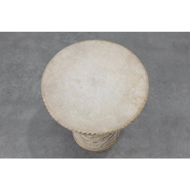 Carved Alabaster Pedestal with Engraved Figures, Italy, 1900s For Sale - Image 10 of 11