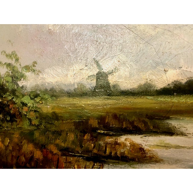 Textile Decorative Wetlands Landscape After 19th-Century Dutch School For Sale - Image 7 of 12